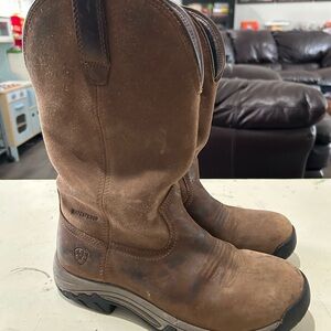 Ariat Women's Terrain Pull-On Waterproof Boots 6.5B Round Toe 10011845 Brown H20